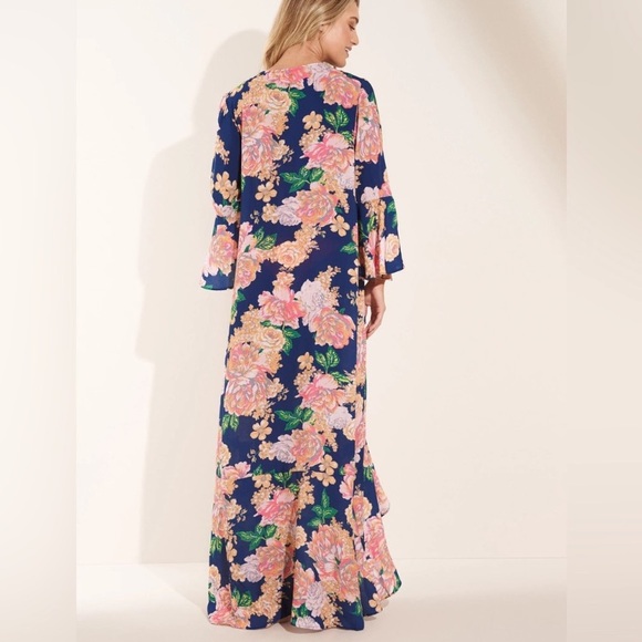 Maaji Floral Lotus Maxi Dress Kimono Coverup - Picture 5 of 8